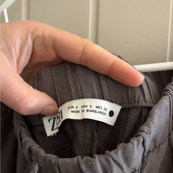 Zara Women’s Wide Leg Linen Pants - Picture 2 of 5